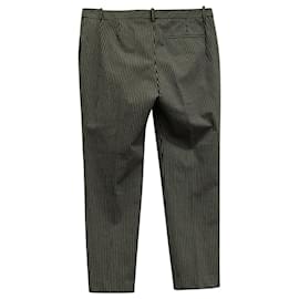 Theory-Theory Striped Trousers in Black and White Cotton -Multiple colors