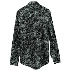 Balenciaga-Balenciaga Noise Printed Long Sleeve Button-Up Shirt in Black Cotton-Other