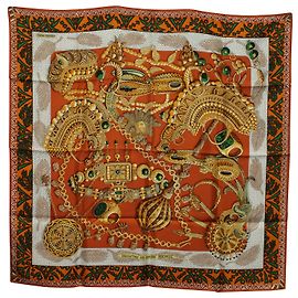 Hermès Cachecol Hermes Carre Sarja em seda multicolorida Multicor