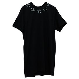Camiseta de algodón con cuello redondo y estrellas de Givenchy Algodón negro Negro