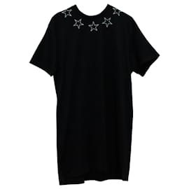 Givenchy-Givenchy Stars All Over Neck Cotton T-Shirt Black Cotton-Black