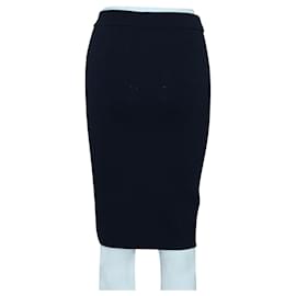 Jonathan Simkhai-Dark Blue Slim Fit Skirt with Black Cord-Blue