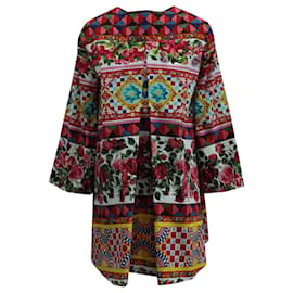 Dolce & Gabbana-Dolce & Gabbana Kleid mit mehreren Drucken aus mehrfarbiger Baumwolle-Mehrfarben