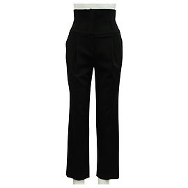 Emporio Armani Pantalon de bureau taille haute noir Noir