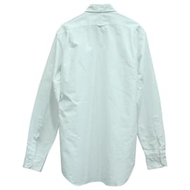 Thom Browne-Thom Browne Oxford Grosgrain Placket Shirt in White Cotton-White