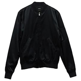 Apc-a.P.C MA-1 Bomber Jacket in Navy Blue Cotton-Blue,Navy blue