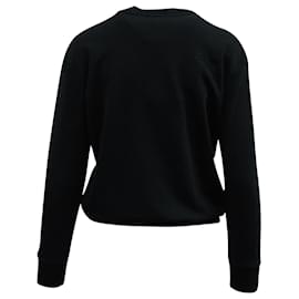 Victoria Beckham-Victoria Beckham Crewneck Printed Sweater in Black Cotton-Black