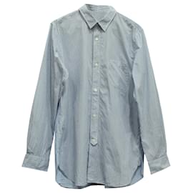 Autre Marque-Junya Watanabe Comme Des Garçons Stripe Button Down Shirt in Light Blue Cotton-Blue,Light blue