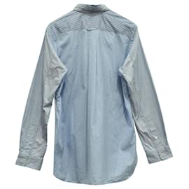 Autre Marque-Junya Watanabe Comme Des Garçons Stripe Button Down Shirt in Light Blue Cotton-Blue,Light blue