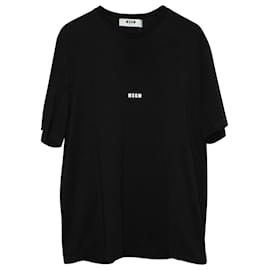 Msgm-Camiseta com estampa de logo MSGM em algodão preto-Outro