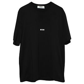 Camiseta con estampado de logotipo MSGM en algodón negro Negro