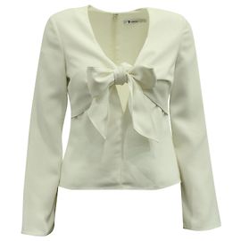 Alexander Wang Langärmliges Top mit Schleife aus weißem Polyester Weiß