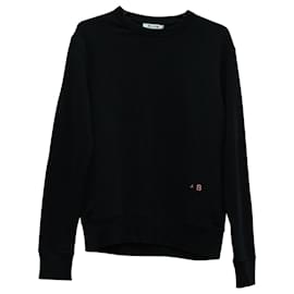 Autre Marque-Suéter de algodón negro con cuello redondo Faise de Acne Studios-Negro
