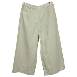 Pantalones capri de pernera ancha en algodón blanco Kenzo Blanco