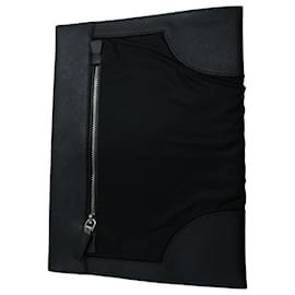 Prada-Prada Push Lock Portfolio Pouch in Black Saffiano Leather-Black