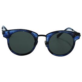 Gafas de sol redondas de metal azul Bottega Veneta Azul