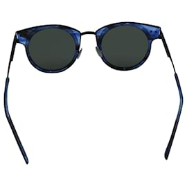 Bottega Veneta-Gafas de sol redondas de metal azul Bottega Veneta-Azul