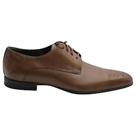 Hugo Boss-Hugo Boss Derby Shoes in Brown Leather -Brown