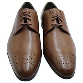 Hugo Boss-Hugo Boss Derby Shoes in Brown Leather -Brown