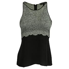 Bcbg Max Azria Lässiges Top mit Schwarz-Weiß-Print Schwarz
