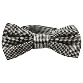 Dolce & Gabbana Houndstooth Bow Tie in Black and White Cotton  Other