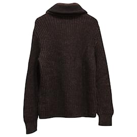Ralph Lauren-Cardigan Ralph Lauren con collo sciallato in lana merino marrone-Marrone