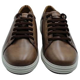 Salvatore Ferragamo-Salvatore Ferragamo Sneakers in Brown Leather-Brown