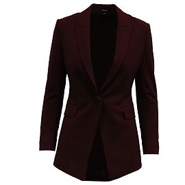 Theory Blazer Peito Único Teoria em Lã Borgonha Bordeaux