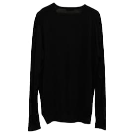 Prada-Suéter Prada de punto con cuello de pico en lana negra-Negro
