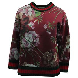 Gucci Blooms Pullover aus rotem Modal Rot