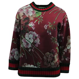 Gucci-Gucci Blooms Pullover aus rotem Modal-Rot