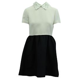 Valentino Shift Dress with Studded Collar in Multicolor Wool Multiple colors