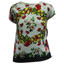 Dolce & Gabbana Hemd mit Blumen- und Zitronenmuster aus weißer Viskose Weiß
