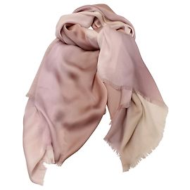 Sciarpa con frange Valentino in seta rosa Rosa