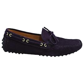 Tod's-Tod's Gommino Driving Shoes in Purple Suede-Purple