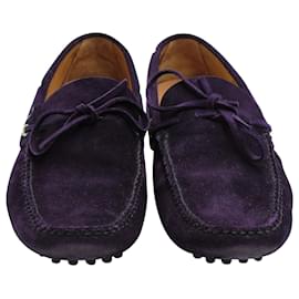 Tod's-Tod's Gommino Driving Shoes in Purple Suede-Purple