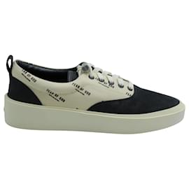 Fear of God-Fear of God 101 Monogram Lace Up Sneakers in Cream and Black Canvas-Multiple colors