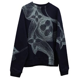 Louis Vuitton Pullover mit Monogramm-Blumen-Design aus marineblauer Baumwolle Marineblau