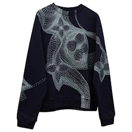 Louis Vuitton-Louis Vuitton Pullover mit Monogramm-Blumen-Design aus marineblauer Baumwolle-Marineblau