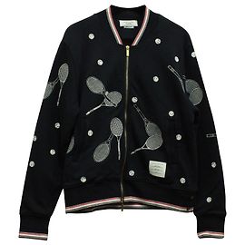 Cazadora bomber Thom Browne con estampado de tenis en algodón azul marino Azul Azul marino