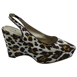 Stella Mc Cartney Cuñas con estampado de leopardo en lona multicolor Nathalie de Stella McCartney Multicolor