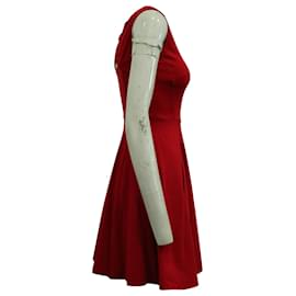 Kate Spade-Kate Spade Ponte Fit & Flare-Kleid mit Schleife hinten in roter Viskose-Rot