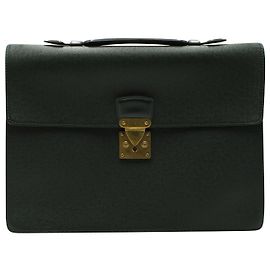 Louis Vuitton Robusto Briefcase Bag in Dark Green Epi Leather Green