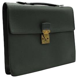 Louis Vuitton-Bolso maletín Robusto de Louis Vuitton en piel Epi verde oscuro-Verde