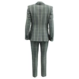 Maje-Maje Plaid Blazer and Pants in Grey Wool -Grey