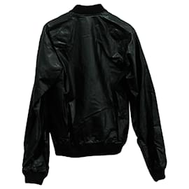 Saint Laurent-Saint Laurent Shiny Bomber Jacket in Black Cotton-Black