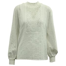 Maje-Maje Lace Blouse in White Cotton-White