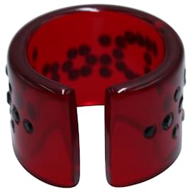 Dior-Dior Swarovski Logo Ring in Red Lucite-Red