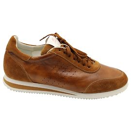 Brunello Cucinelli Low Top Sneakers with Suede Details in Brown Leather Brown