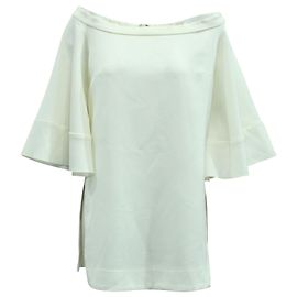 Ellery Elize Off-The-Shoulder Bell Sleeve Top en Coton Blanc Blanc